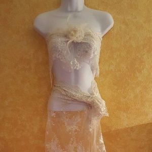 Custom Ivory Bridal Lace Bikini Coverup Sarong Set